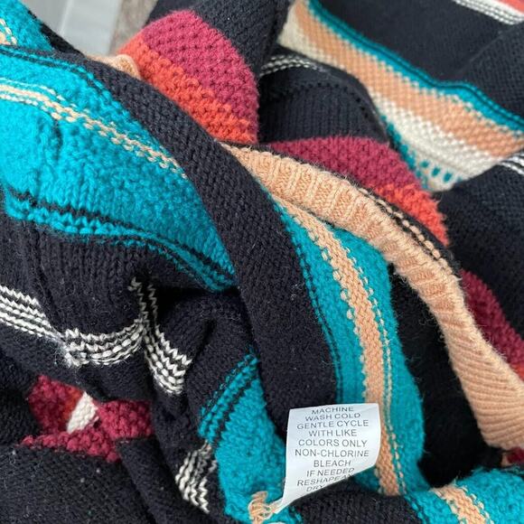 Striped V-Neck Sweater with Hood - Picture 8 of 10